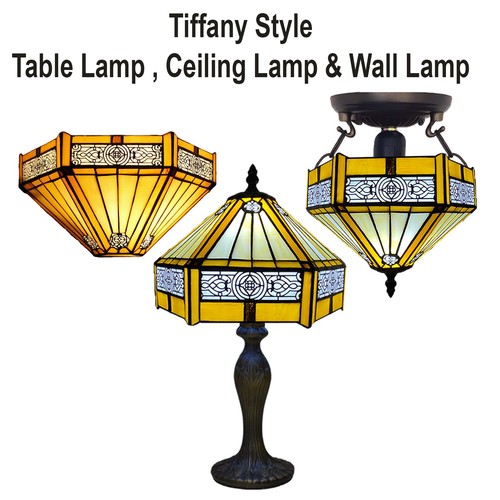 Tiffany yellow hexagon style - yellow,