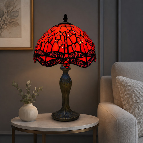 Tiffany red table - table, 10