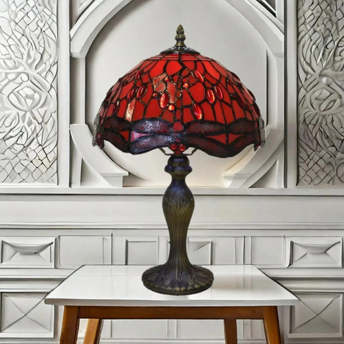 Tiffany style red table - style,