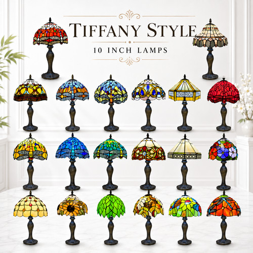 Tiffany style table - table, lamp